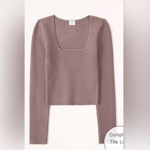 Abercrombie & Fitch Dusty Pink Ribbed Long Sleeve Top